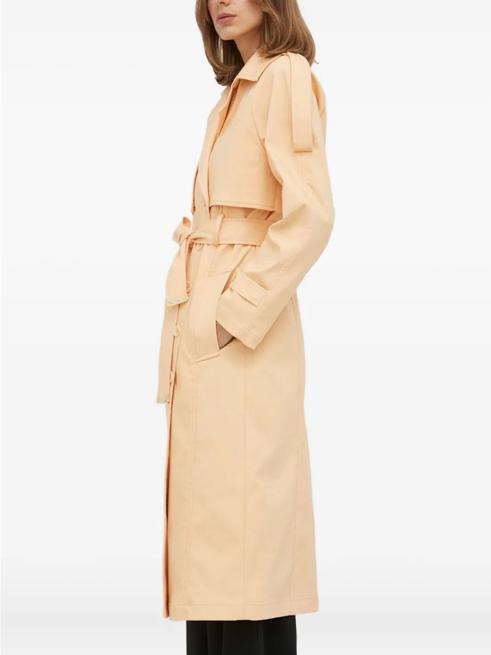 Patrizia Pepe belted double-breasted coat Trench Coat with Belt